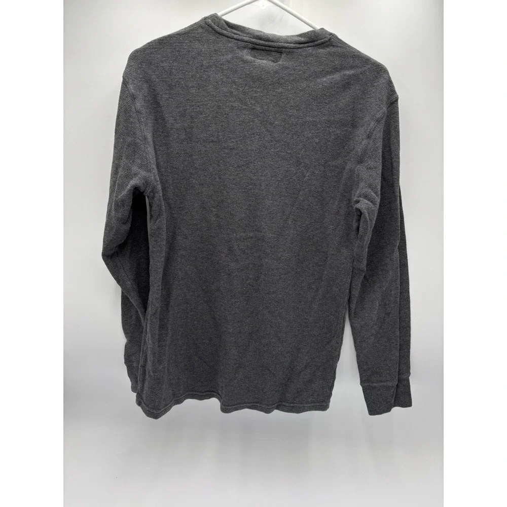 Polo Ralph Lauren Thermal Waffle Knit Shirt Mens M Gray Long Sleeve Cotton